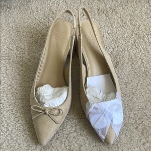 NWOT! J. Crew Factory Women's Beige Slingback Flats Size 9
